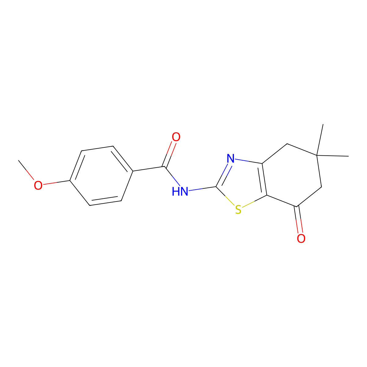 N-(5,5-dimethyl-7-oxo-4,5,6,7-tetrahydro-1,3-benzothiazol-2-yl)-4-methoxybenzamide molecular structure, CAS 325986-90-1