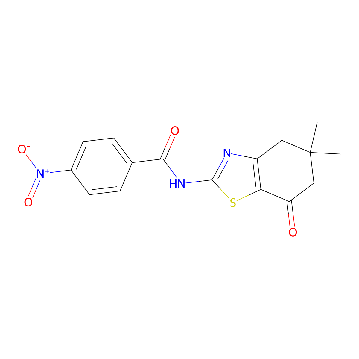 N-(5,5-dimethyl-7-oxo-4,5,6,7-tetrahydrobenzo[d]thiazol-2-yl)-4-nitrobenzamide molecular structure, CAS 325986-91-2