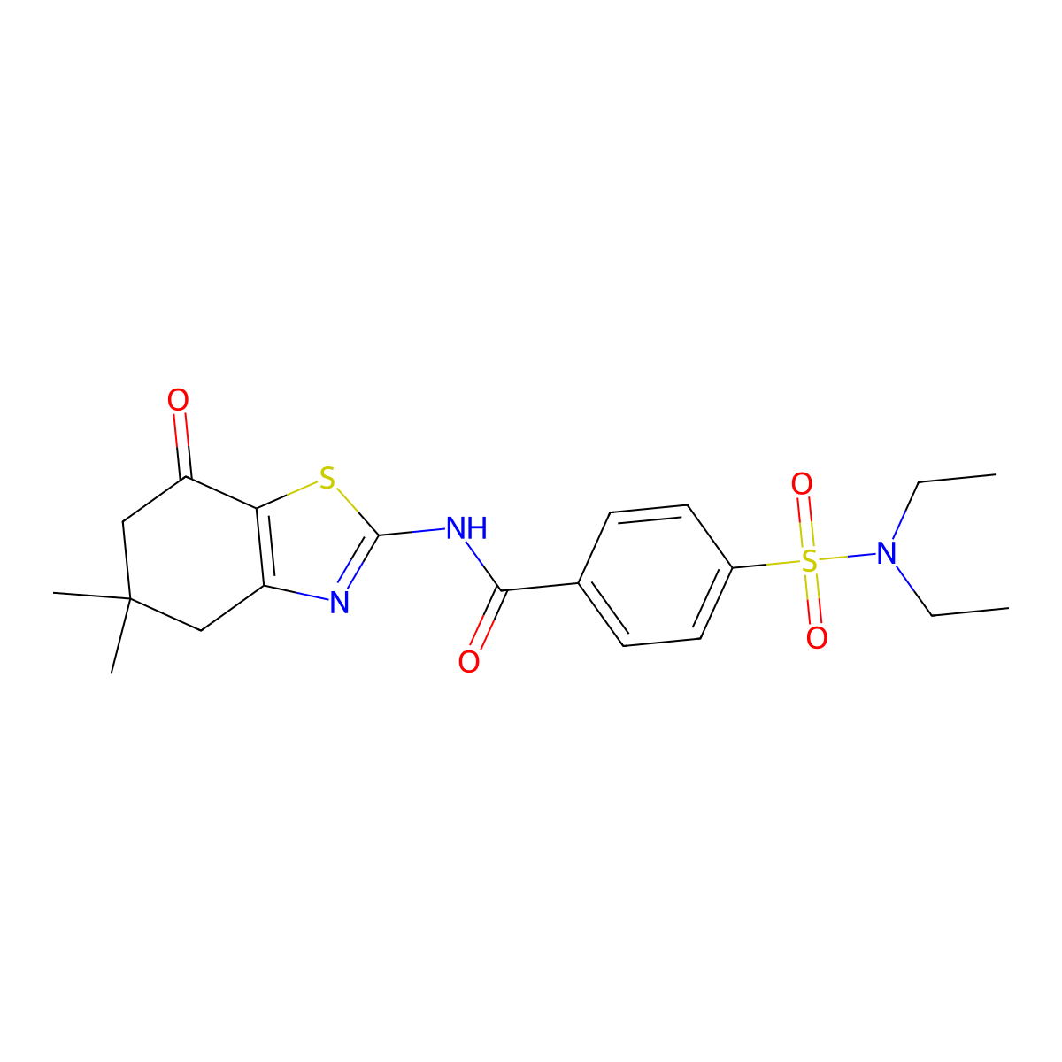 4-(N,N-diethylsulfamoyl)-N-(5,5-dimethyl-7-oxo-4,5,6,7-tetrahydrobenzo[d]thiazol-2-yl)benzamide molecular structure, CAS 325986-92-3