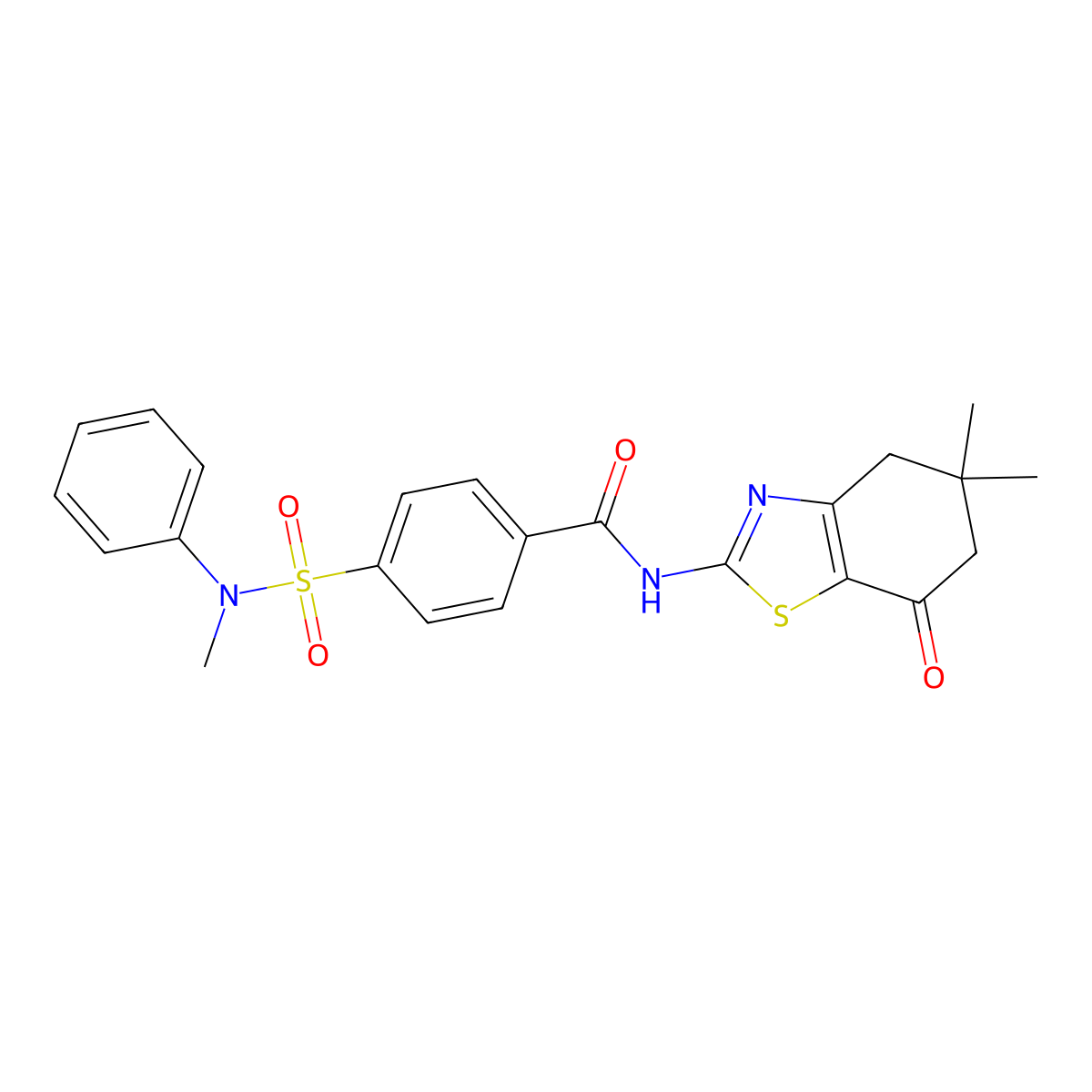 N-(5,5-dimethyl-7-oxo-4,5,6,7-tetrahydro-1,3-benzothiazol-2-yl)-4-[methyl(phenyl)sulfamoyl]benzamide molecular structure, CAS 325986-93-4