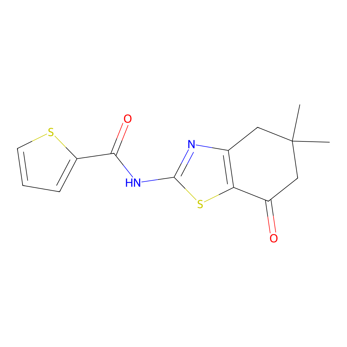 N-(5,5-dimethyl-7-oxo-4,5,6,7-tetrahydro-1,3-benzothiazol-2-yl)thiophene-2-carboxamide molecular structure, CAS 325986-97-8