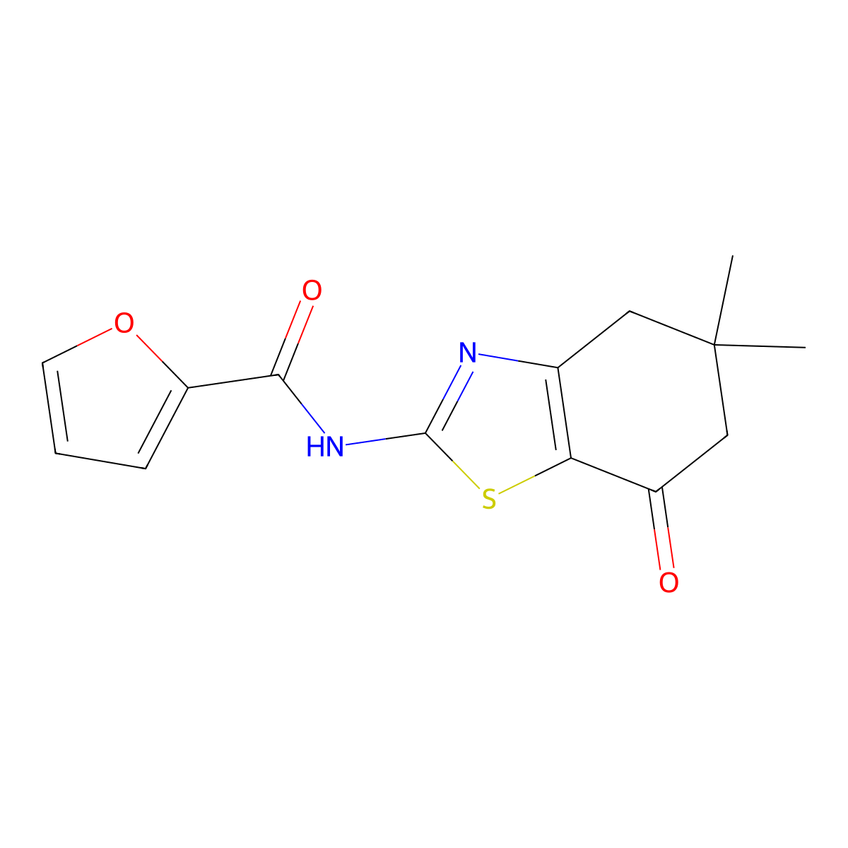 N-(5,5-dimethyl-7-oxo-4,6-dihydro-1,3-benzothiazol-2-yl)furan-2-carboxamide molecular structure, CAS 325987-00-6