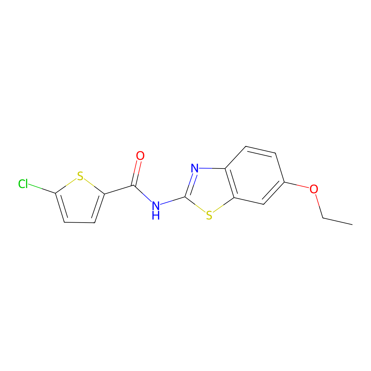 5-chloro-N-(6-ethoxy-1,3-benzothiazol-2-yl)thiophene-2-carboxamide molecular structure, CAS 325987-03-9