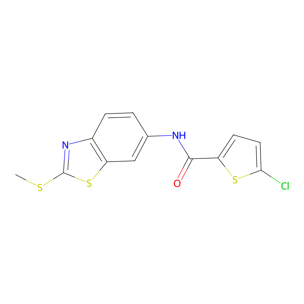 5-chloro-N-(2-(methylthio)benzo[d]thiazol-6-yl)thiophene-2-carboxamide molecular structure, CAS 325987-06-2