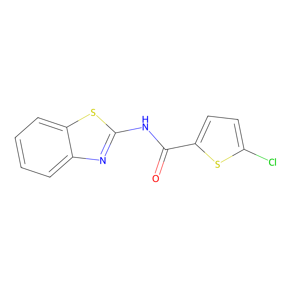 N-(1,3-benzothiazol-2-yl)-5-chlorothiophene-2-carboxamide molecular structure, CAS 325987-07-3
