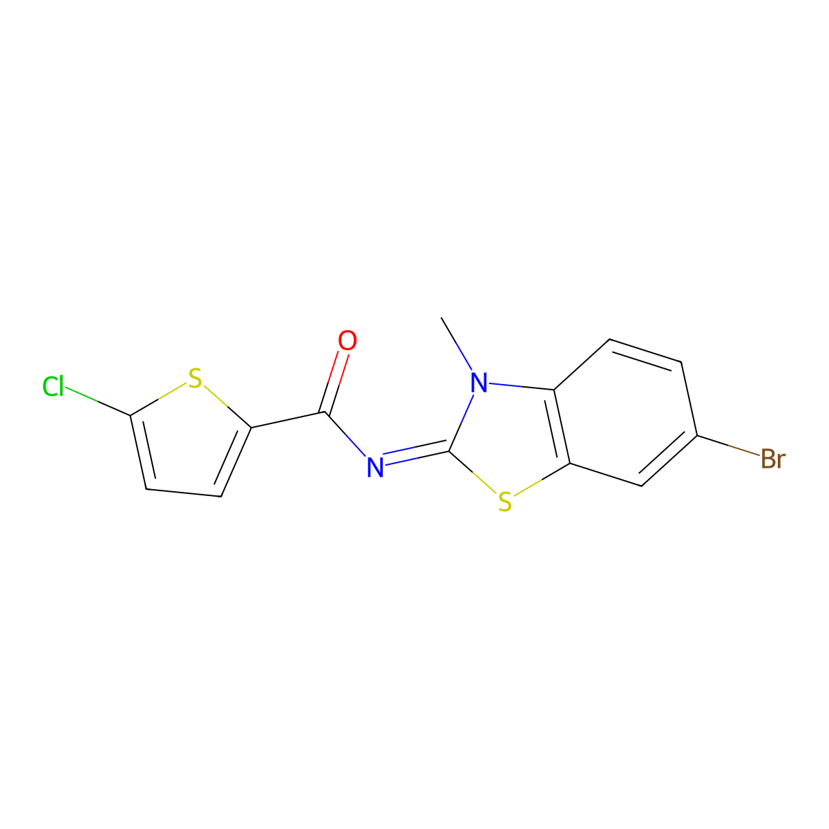 (E)-N-(6-bromo-3-methylbenzo[d]thiazol-2(3H)-ylidene)-5-chlorothiophene-2-carboxamide molecular structure, CAS 325987-09-5