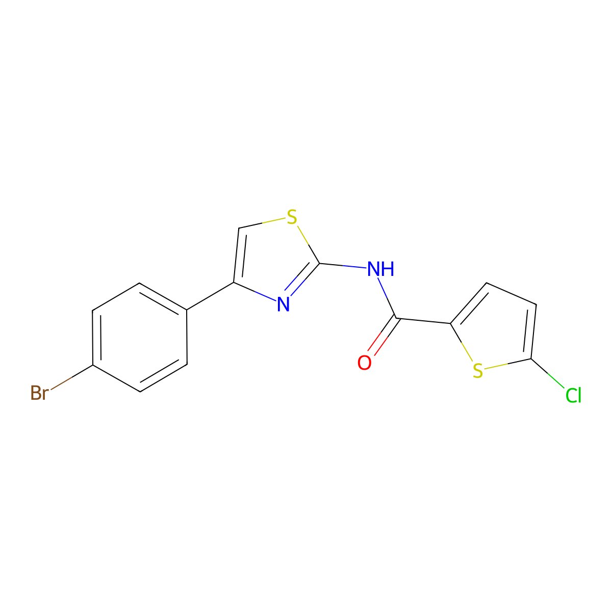 N-[4-(4-bromophenyl)-1,3-thiazol-2-yl]-5-chlorothiophene-2-carboxamide molecular structure, CAS 325987-13-1