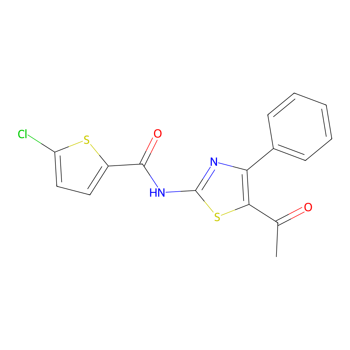 N-(5-acetyl-4-phenyl-1,3-thiazol-2-yl)-5-chlorothiophene-2-carboxamide molecular structure, CAS 325987-17-5