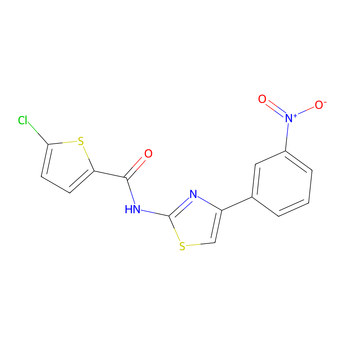 5-chloro-N-[4-(3-nitrophenyl)-1,3-thiazol-2-yl]thiophene-2-carboxamide molecular structure, CAS 325987-19-7