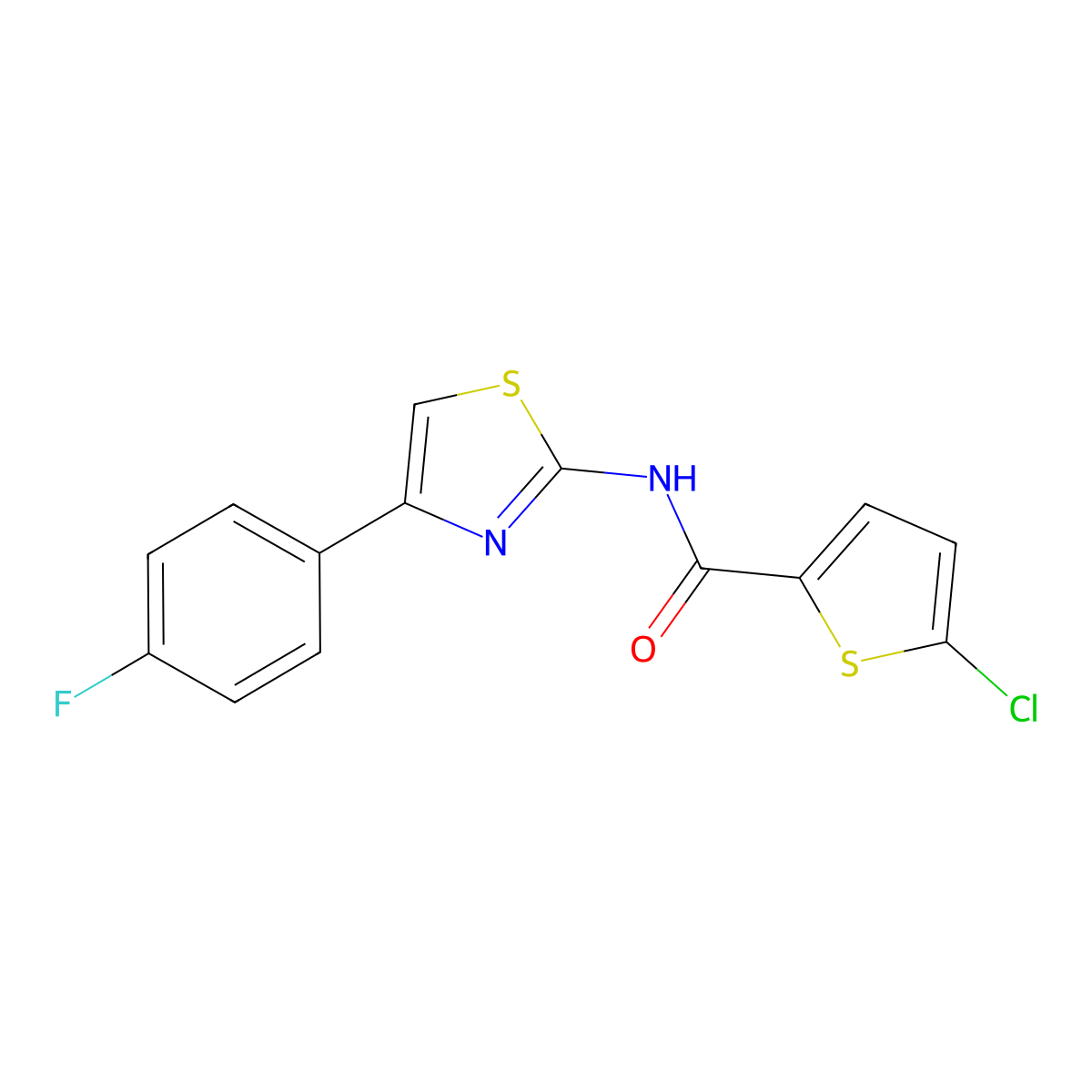 5-chloro-N-(4-(4-fluorophenyl)thiazol-2-yl)thiophene-2-carboxamide molecular structure, CAS 325987-28-8