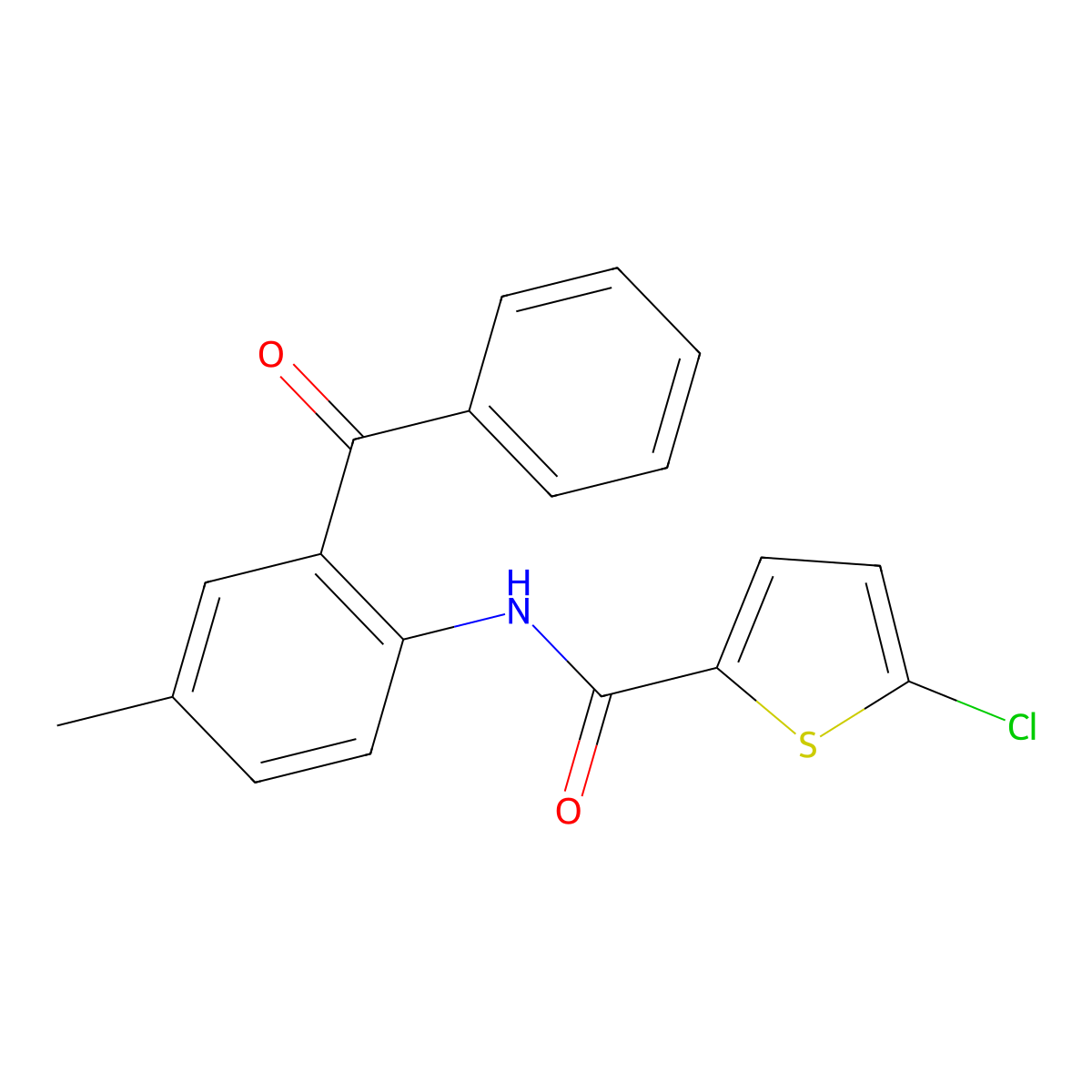 N-(2-benzoyl-4-methylphenyl)-5-chlorothiophene-2-carboxamide molecular structure, CAS 325987-34-6