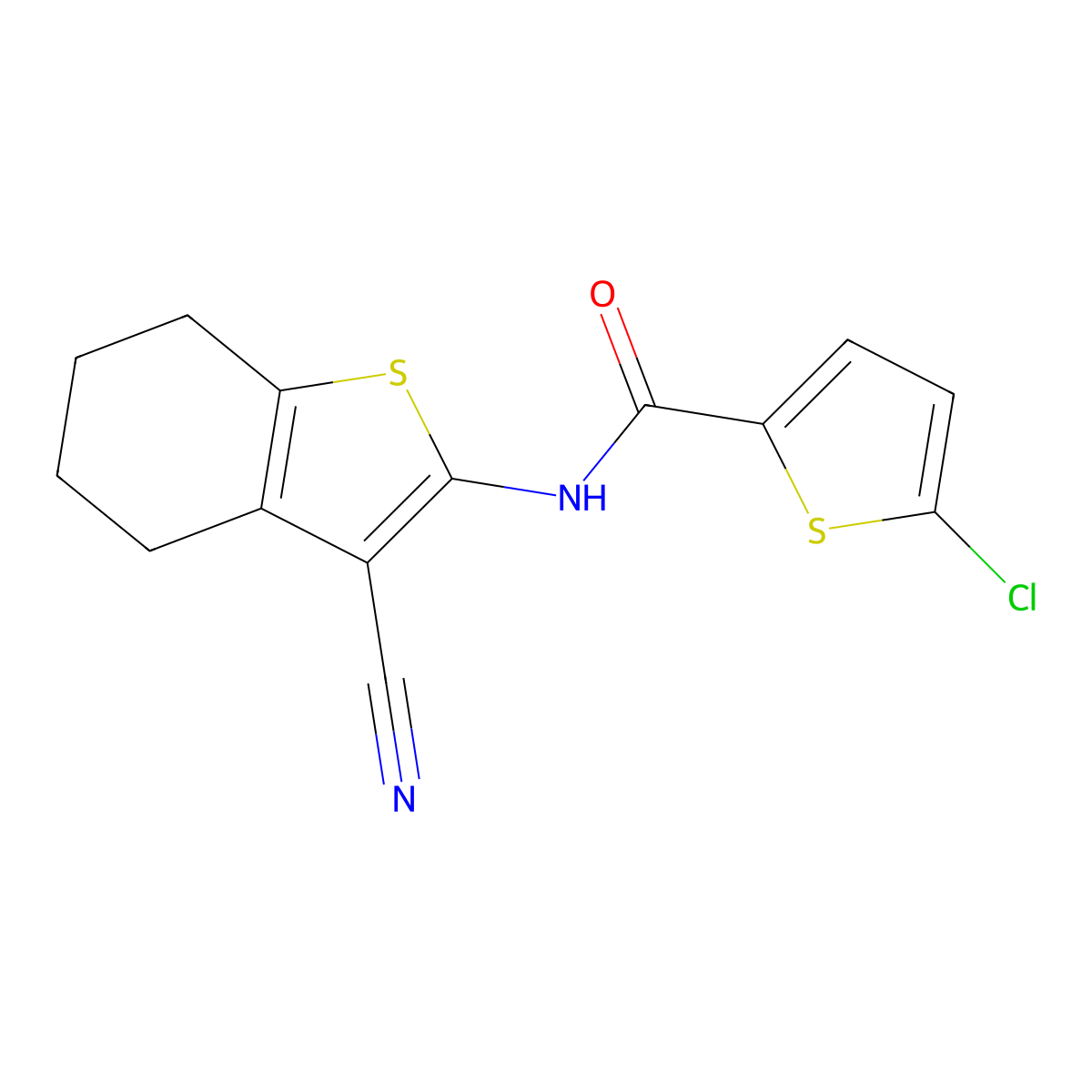 5-chloro-N-(3-cyano-4,5,6,7-tetrahydro-1-benzothiophen-2-yl)thiophene-2-carboxamide molecular structure, CAS 325987-35-7