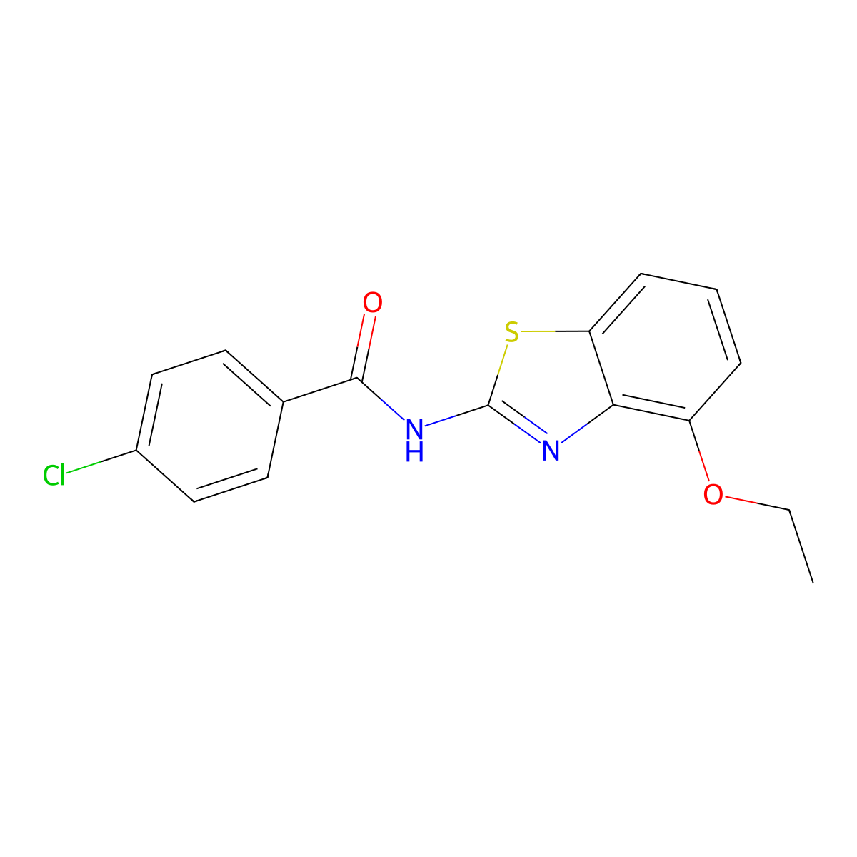 4-chloro-N-(4-ethoxy-1,3-benzothiazol-2-yl)benzamide molecular structure, CAS 325987-42-6