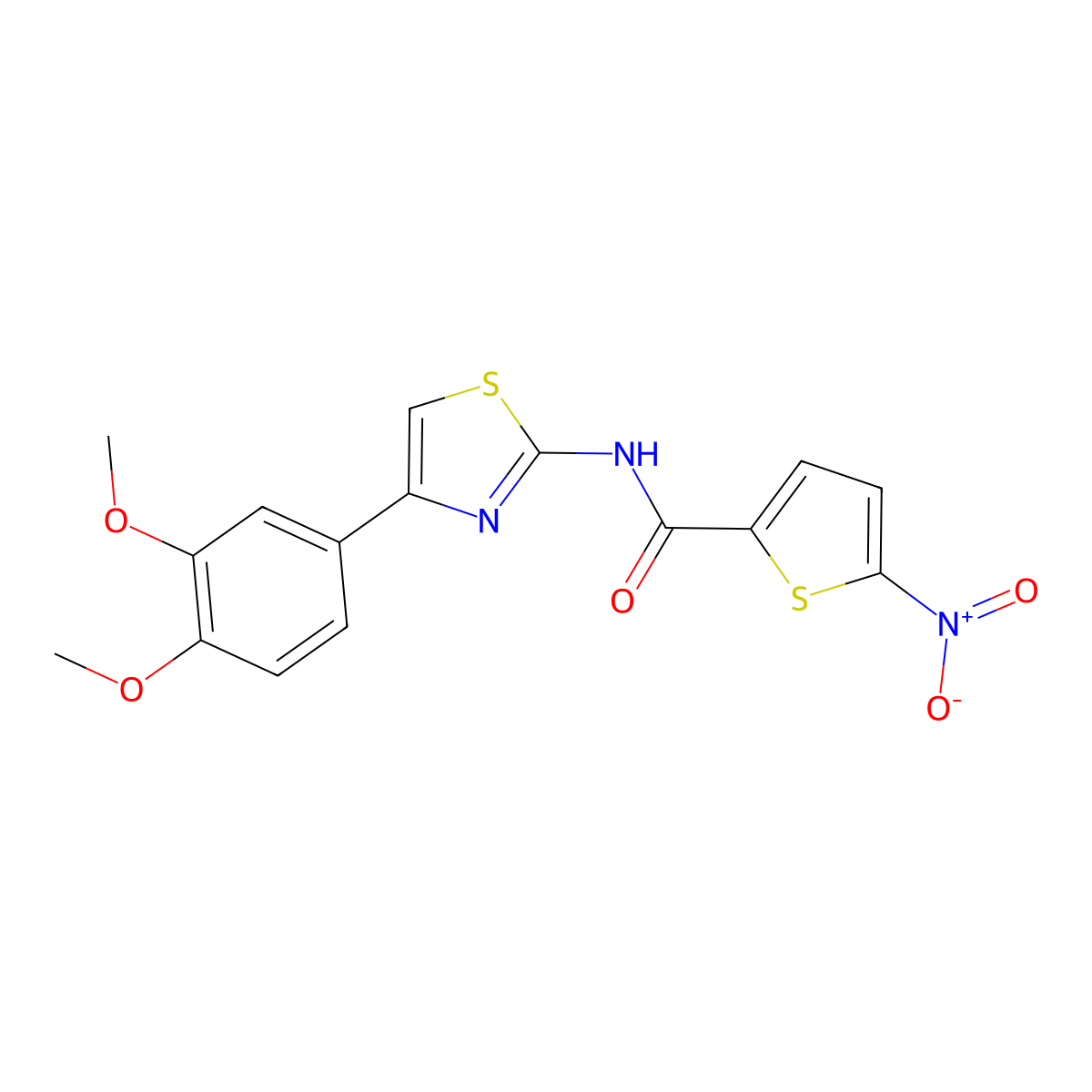 N-[4-(3,4-dimethoxyphenyl)-1,3-thiazol-2-yl]-5-nitrothiophene-2-carboxamide molecular structure, CAS 325987-44-8