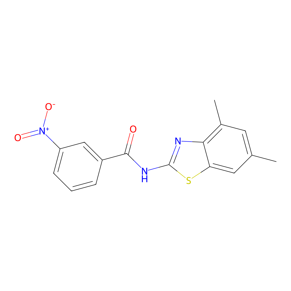 N-(4,6-dimethyl-1,3-benzothiazol-2-yl)-3-nitrobenzamide molecular structure, CAS 325987-51-7