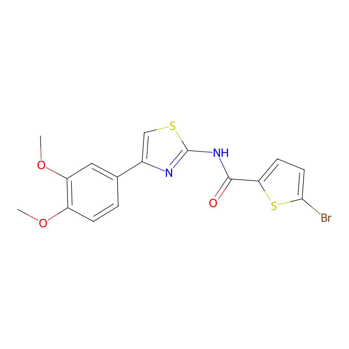 5-bromo-N-[4-(3,4-dimethoxyphenyl)-1,3-thiazol-2-yl]thiophene-2-carboxamide molecular structure, CAS 325987-52-8