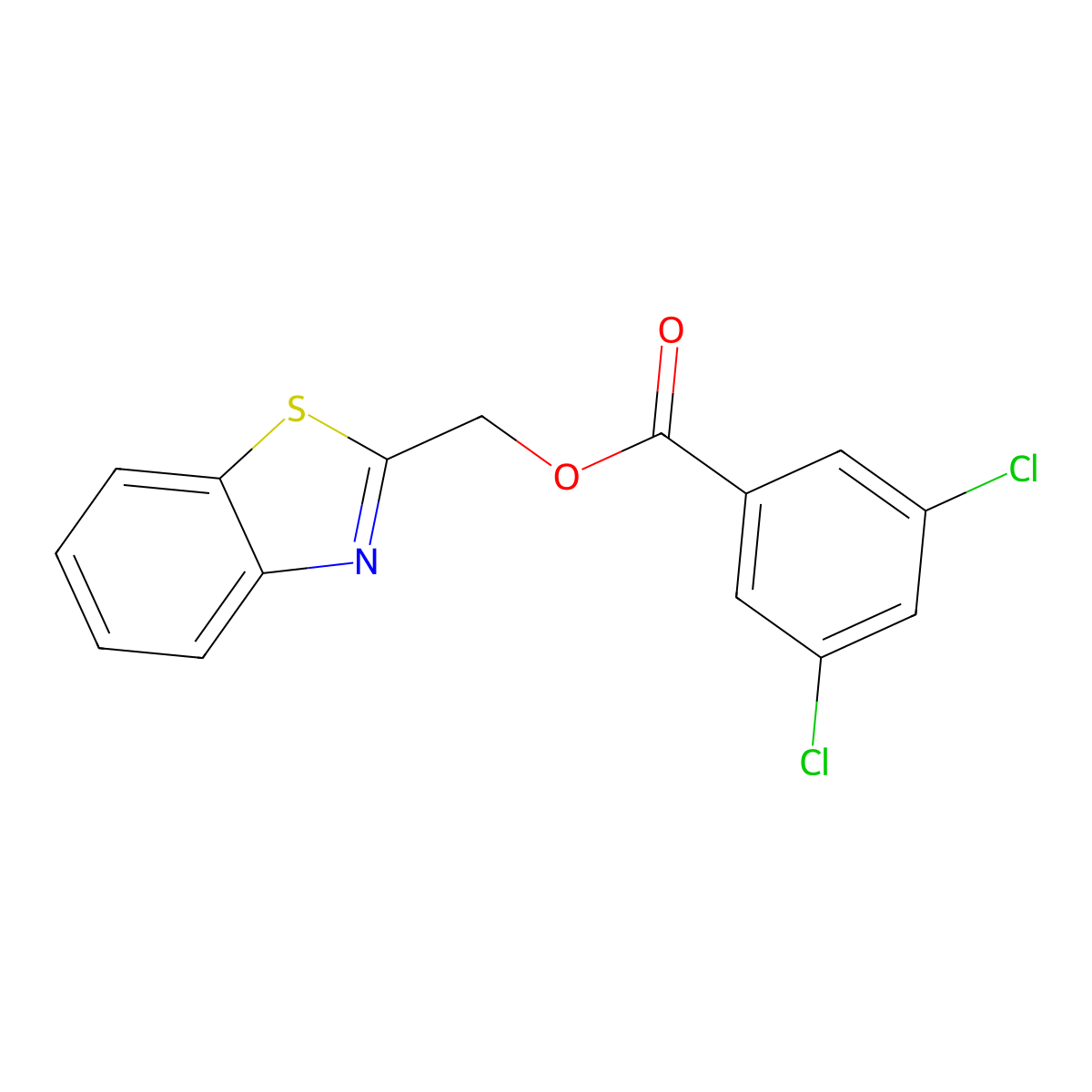 Benzo[d]thiazol-2-ylmethyl 3,5-dichlorobenzoate molecular structure, CAS 325987-61-9