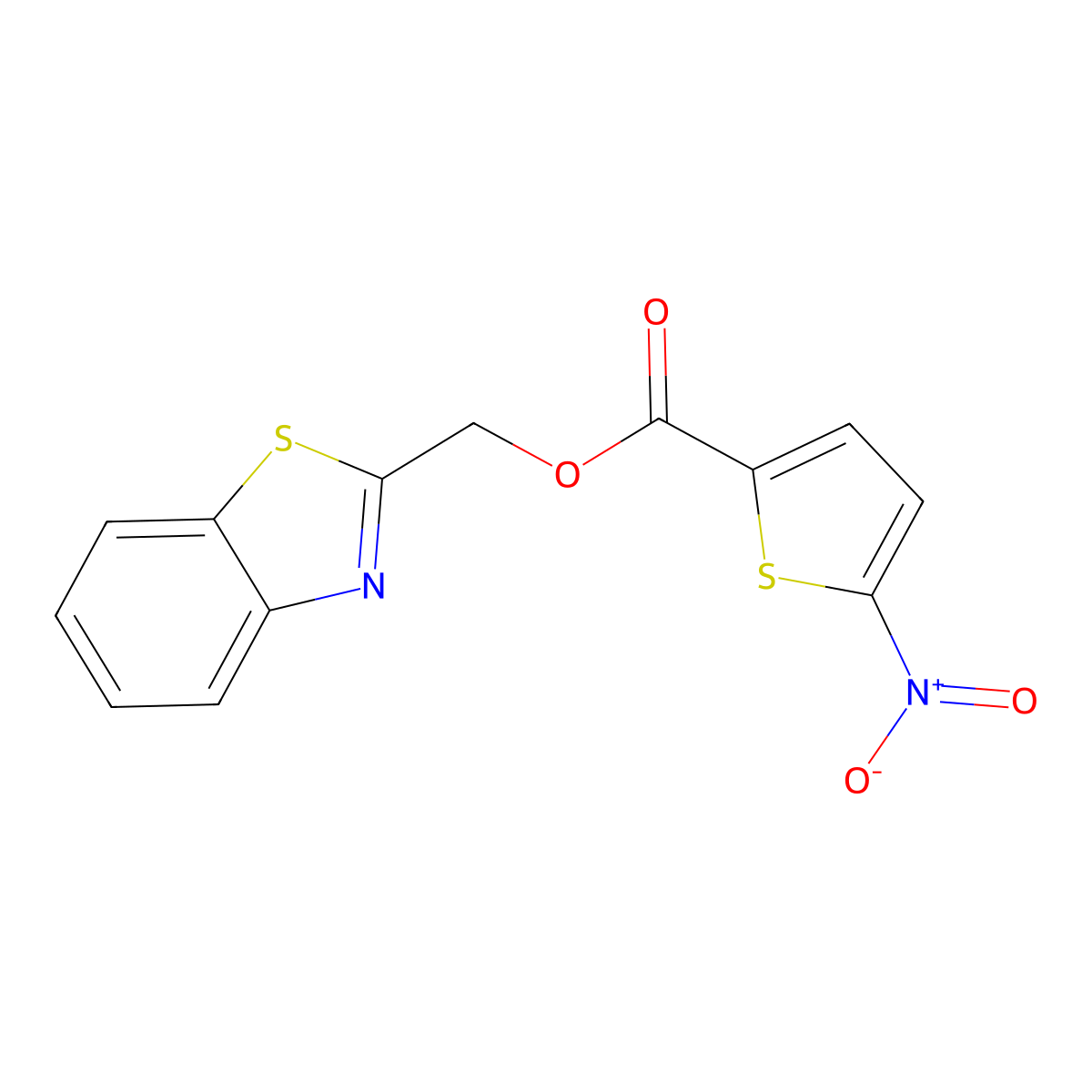 Benzo[d]thiazol-2-ylmethyl 5-nitrothiophene-2-carboxylate molecular structure, CAS 325987-74-4