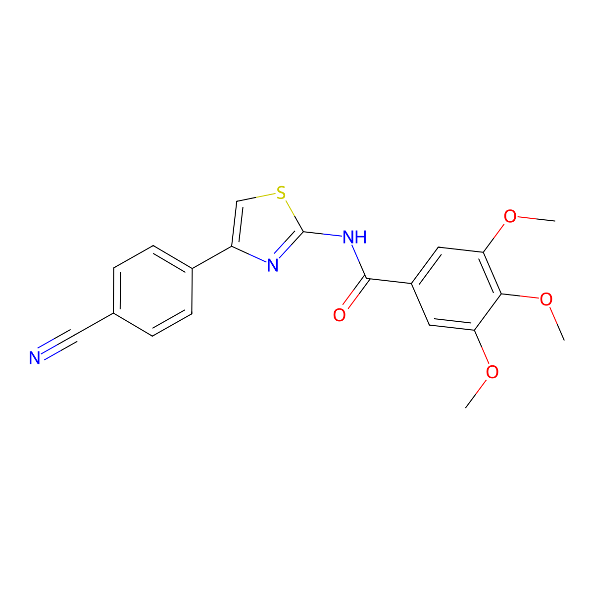 N-[4-(4-cyanophenyl)-1,3-thiazol-2-yl]-3,4,5-trimethoxybenzamide molecular structure, CAS 325987-79-9