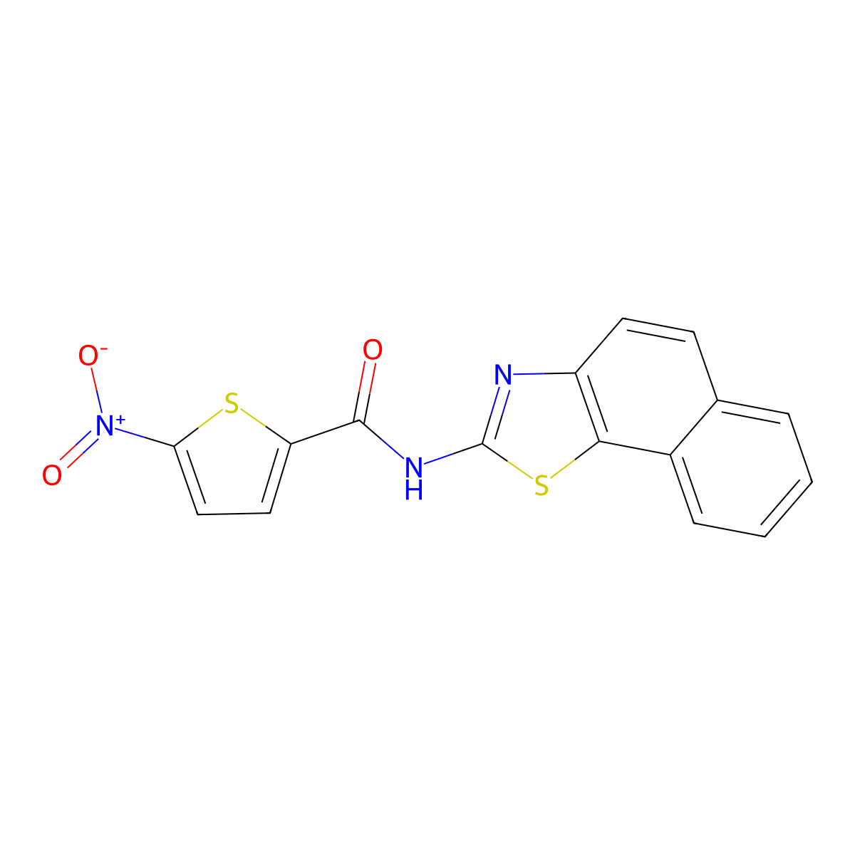 N-benzo[g][1,3]benzothiazol-2-yl-5-nitrothiophene-2-carboxamide molecular structure, CAS 325987-81-3