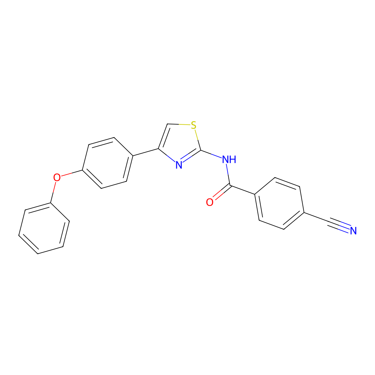 4-cyano-N-[4-(4-phenoxyphenyl)-1,3-thiazol-2-yl]benzamide molecular structure, CAS 325987-92-6