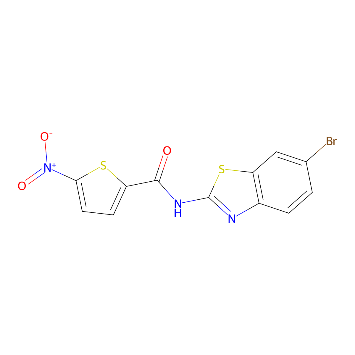 N-(6-bromo-1,3-benzothiazol-2-yl)-5-nitrothiophene-2-carboxamide molecular structure, CAS 325987-93-7