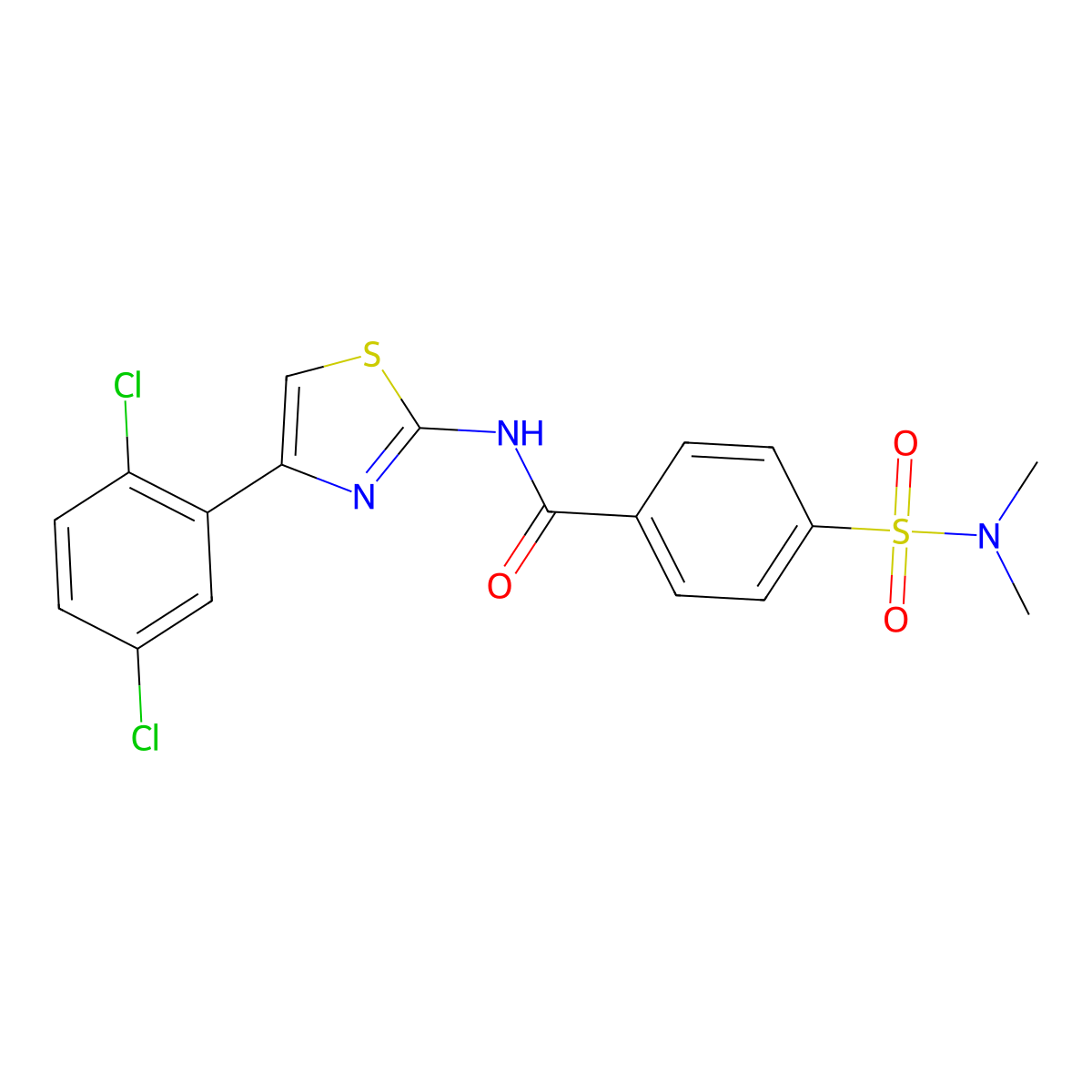 N-[4-(2,5-dichlorophenyl)-1,3-thiazol-2-yl]-4-(dimethylsulfamoyl)benzamide molecular structure, CAS 325987-94-8
