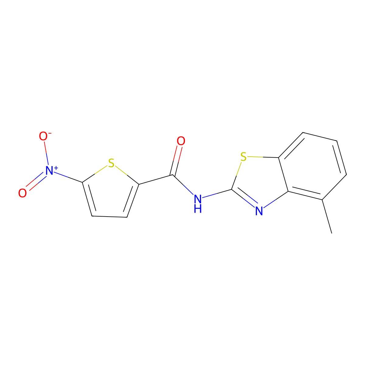 N-(4-methyl-1,3-benzothiazol-2-yl)-5-nitrothiophene-2-carboxamide molecular structure, CAS 325987-95-9