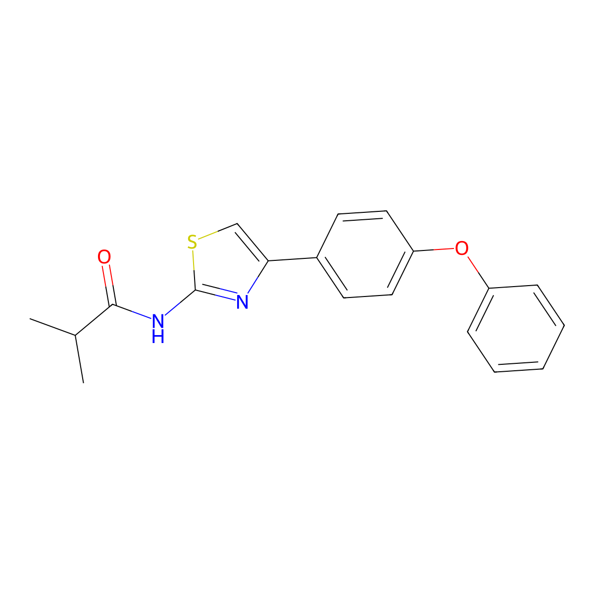 2-methyl-N-[4-(4-phenoxyphenyl)-1,3-thiazol-2-yl]propanamide molecular structure, CAS 325987-96-0