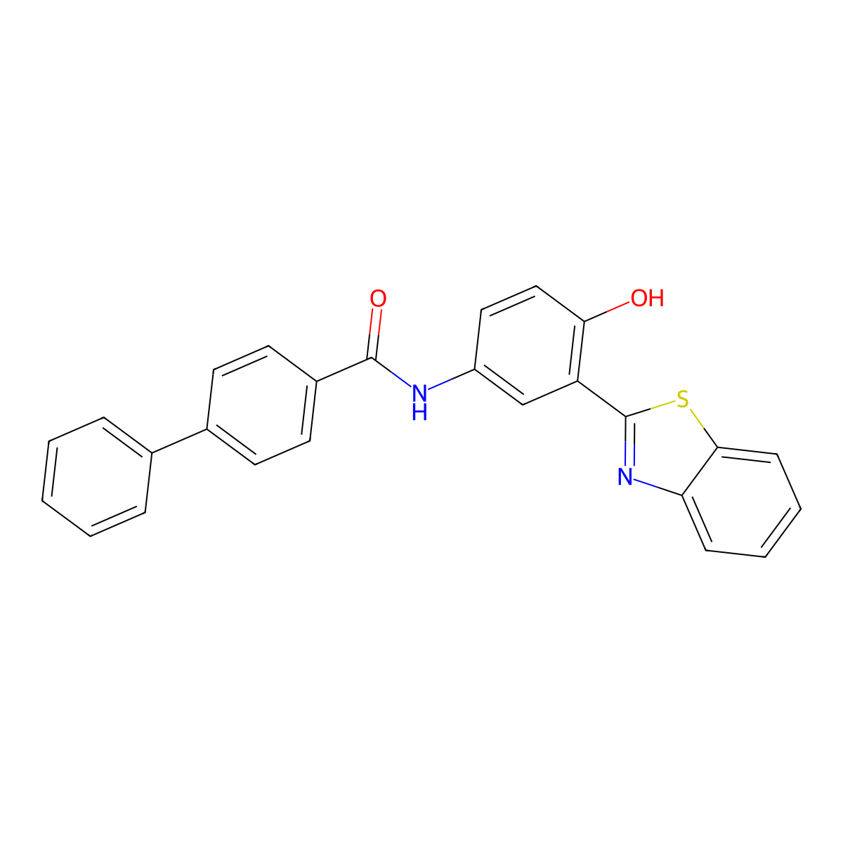 N-(3-(benzo[d]thiazol-2-yl)-4-hydroxyphenyl)-[1,1'-biphenyl]-4-carboxamide molecular structure, CAS 325987-97-1