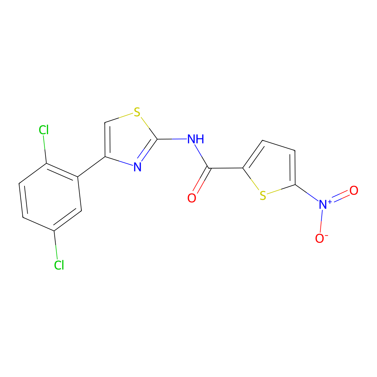 N-[4-(2,5-dichlorophenyl)-1,3-thiazol-2-yl]-5-nitrothiophene-2-carboxamide molecular structure, CAS 325987-98-2
