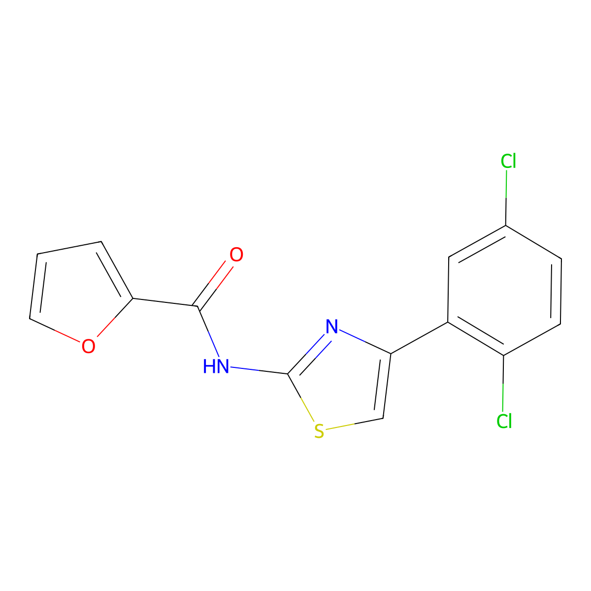 N-[4-(2,5-dichlorophenyl)-1,3-thiazol-2-yl]furan-2-carboxamide molecular structure, CAS 325988-01-0