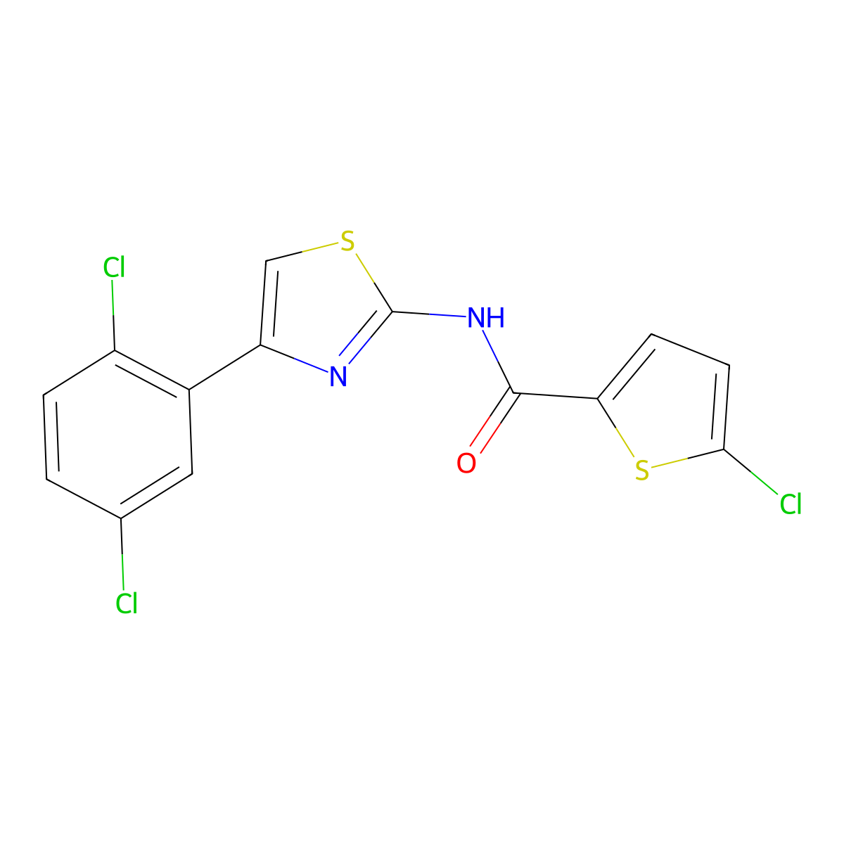 5-chloro-N-[4-(2,5-dichlorophenyl)-1,3-thiazol-2-yl]thiophene-2-carboxamide molecular structure, CAS 325988-02-1