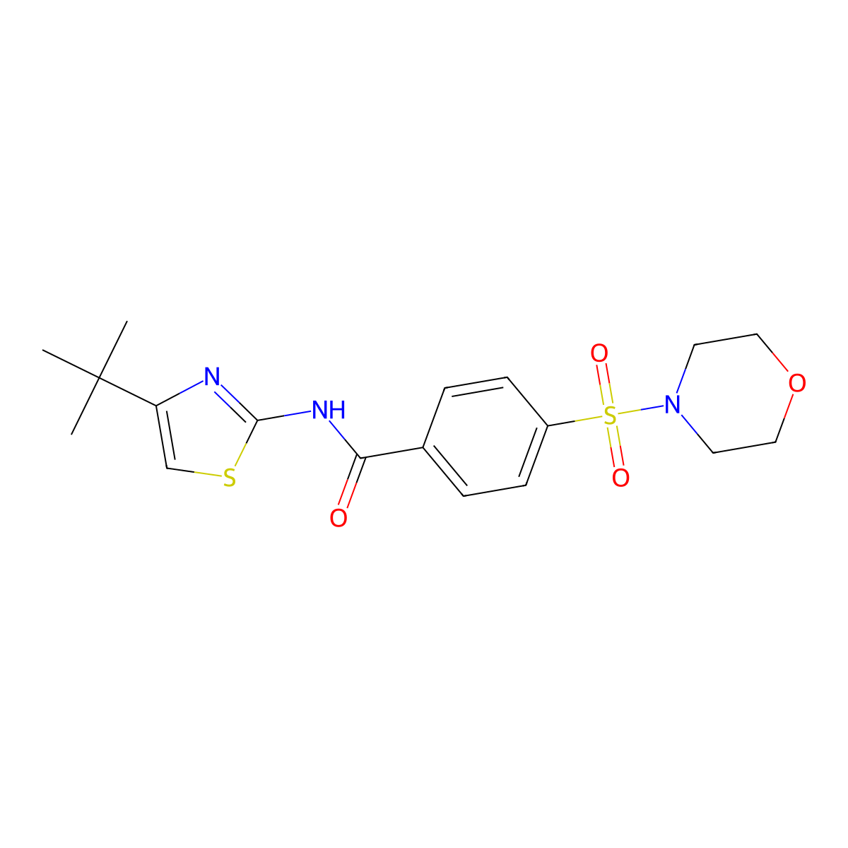 N-(4-(tert-butyl)thiazol-2-yl)-4-(morpholinosulfonyl)benzamide molecular structure, CAS 325988-05-4