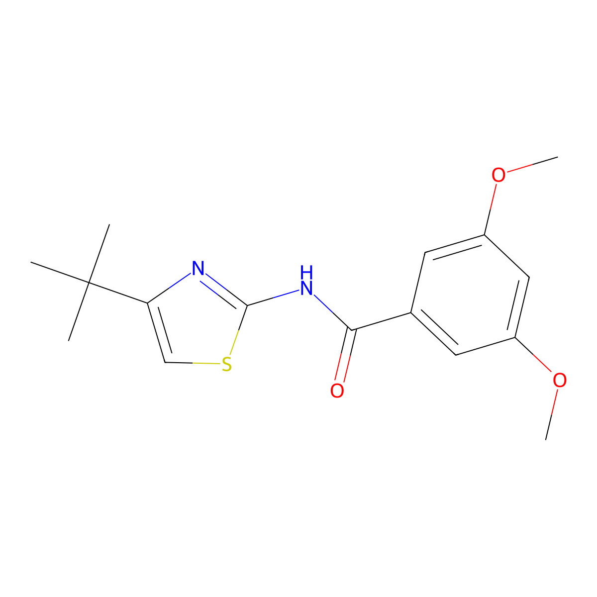 N-(4-tert-butyl-1,3-thiazol-2-yl)-3,5-dimethoxybenzamide molecular structure, CAS 325988-07-6