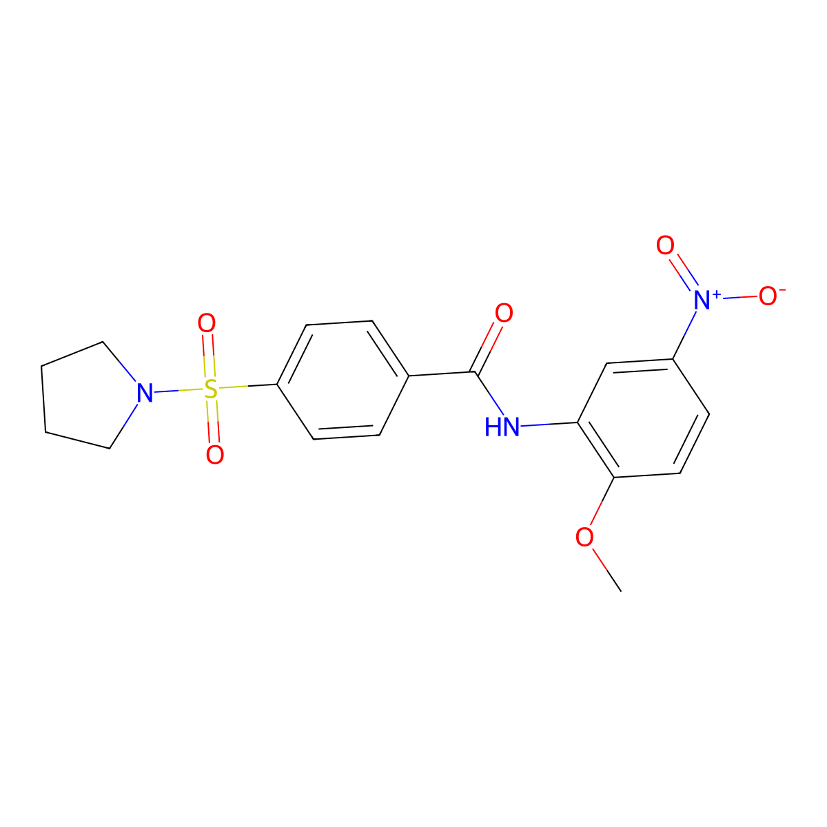 N-(2-methoxy-5-nitrophenyl)-4-pyrrolidin-1-ylsulfonylbenzamide molecular structure, CAS 325988-10-1