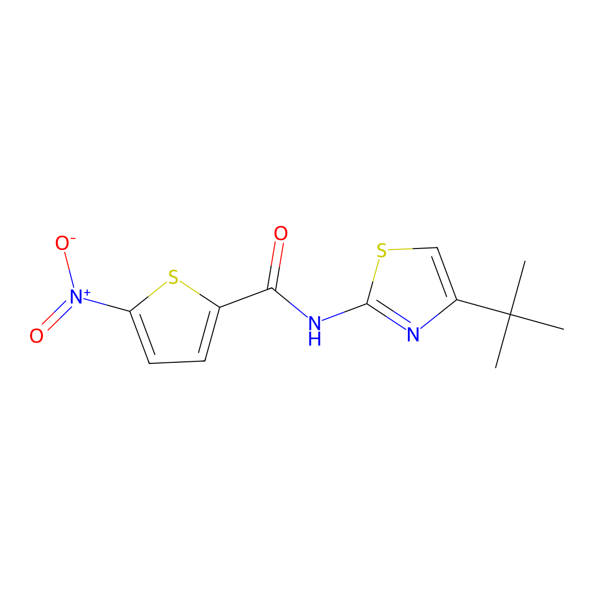 N-(4-tert-butyl-1,3-thiazol-2-yl)-5-nitrothiophene-2-carboxamide molecular structure, CAS 325988-15-6
