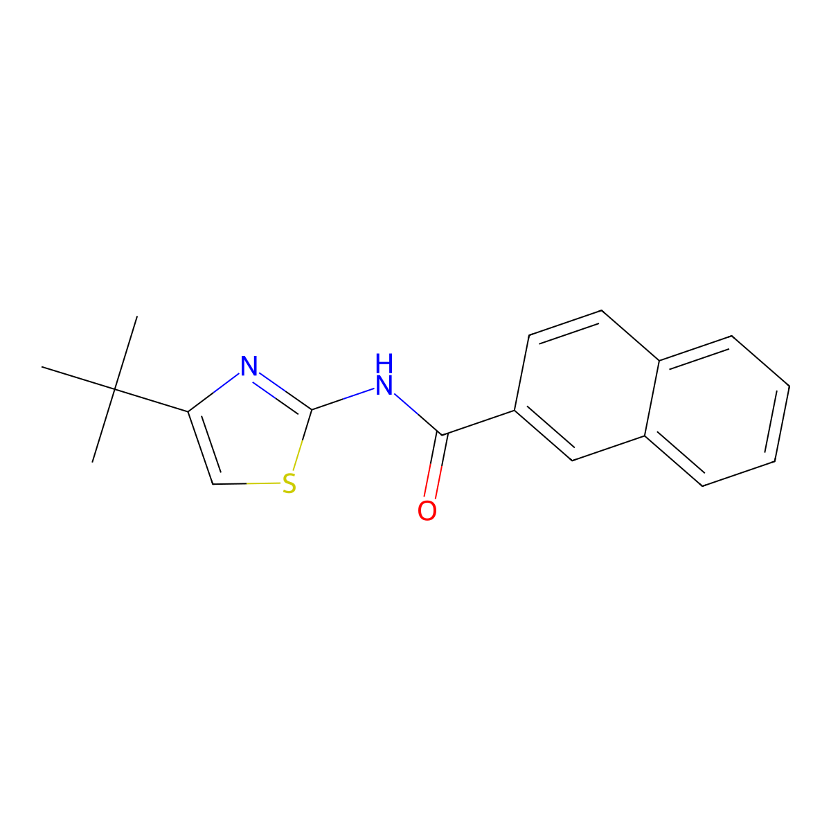 N-(4-tert-butyl-1,3-thiazol-2-yl)naphthalene-2-carboxamide molecular structure, CAS 325988-16-7