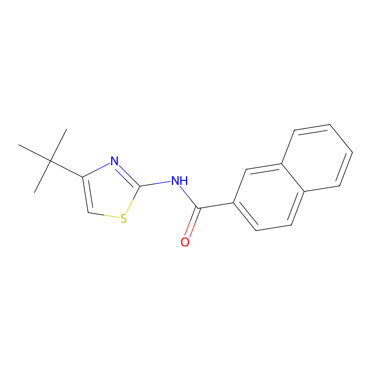 N-(4-tert-butyl-1,3-thiazol-2-yl)naphthalene-2-carboxamide molecular structure, CAS 325988-16-7