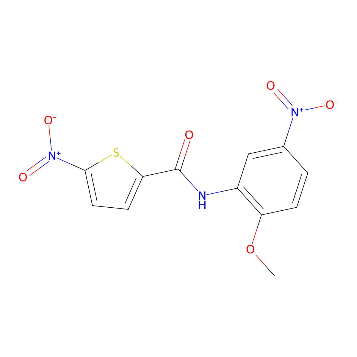 N-(2-methoxy-5-nitrophenyl)-5-nitrothiophene-2-carboxamide molecular structure, CAS 325988-18-9