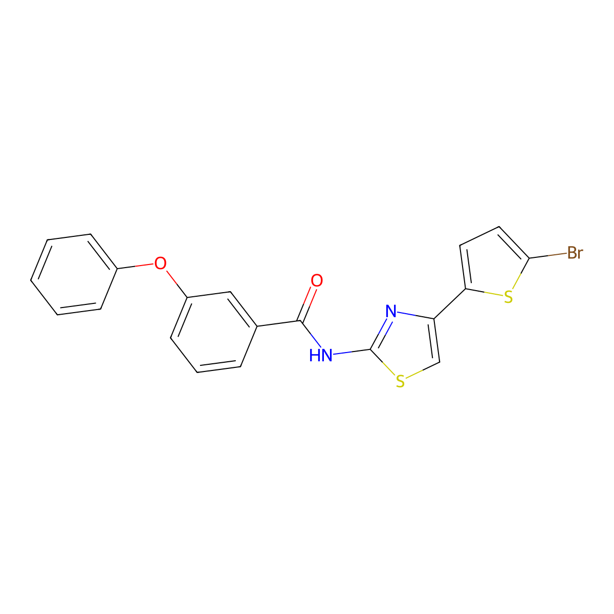 N-[4-(5-bromothiophen-2-yl)-1,3-thiazol-2-yl]-3-phenoxybenzamide molecular structure, CAS 325988-19-0