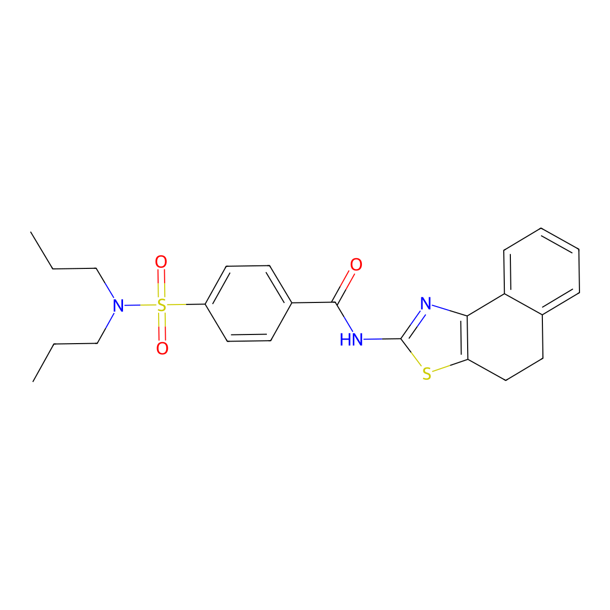 N-(4,5-dihydronaphtho[1,2-d]thiazol-2-yl)-4-(N,N-dipropylsulfamoyl)benzamide molecular structure, CAS 325988-24-7