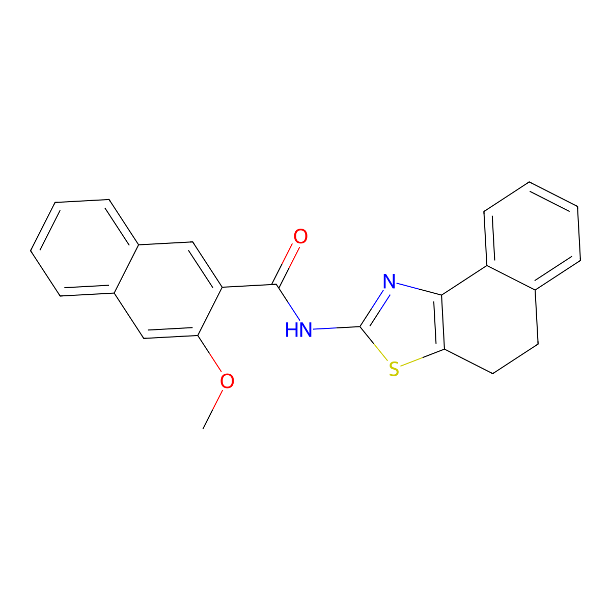 N-(4,5-dihydronaphtho[1,2-d]thiazol-2-yl)-3-methoxy-2-naphthamide molecular structure, CAS 325988-25-8