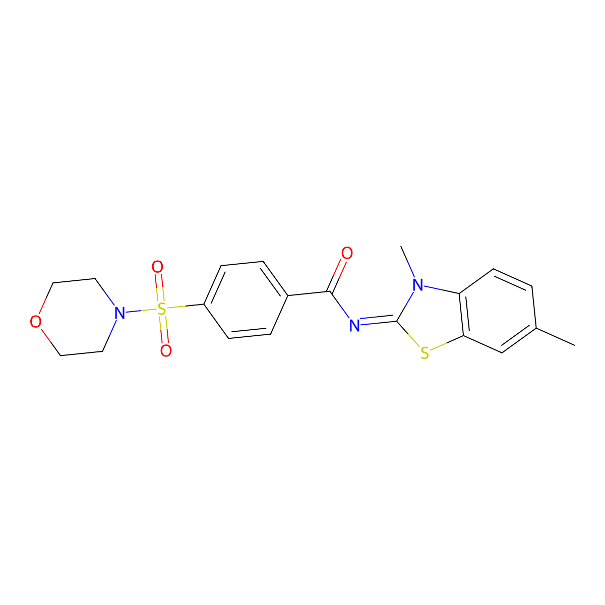 (E)-N-(3,6-dimethylbenzo[d]thiazol-2(3H)-ylidene)-4-(morpholinosulfonyl)benzamide molecular structure, CAS 325988-31-6