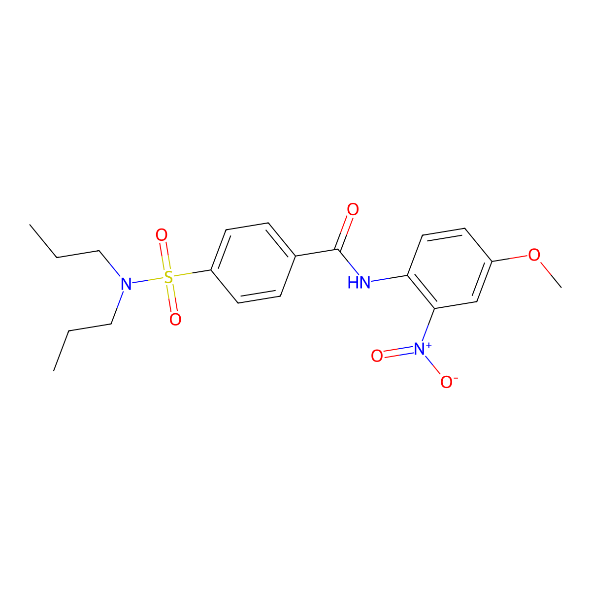 4-(dipropylsulfamoyl)-N-(4-methoxy-2-nitrophenyl)benzamide molecular structure, CAS 325988-33-8