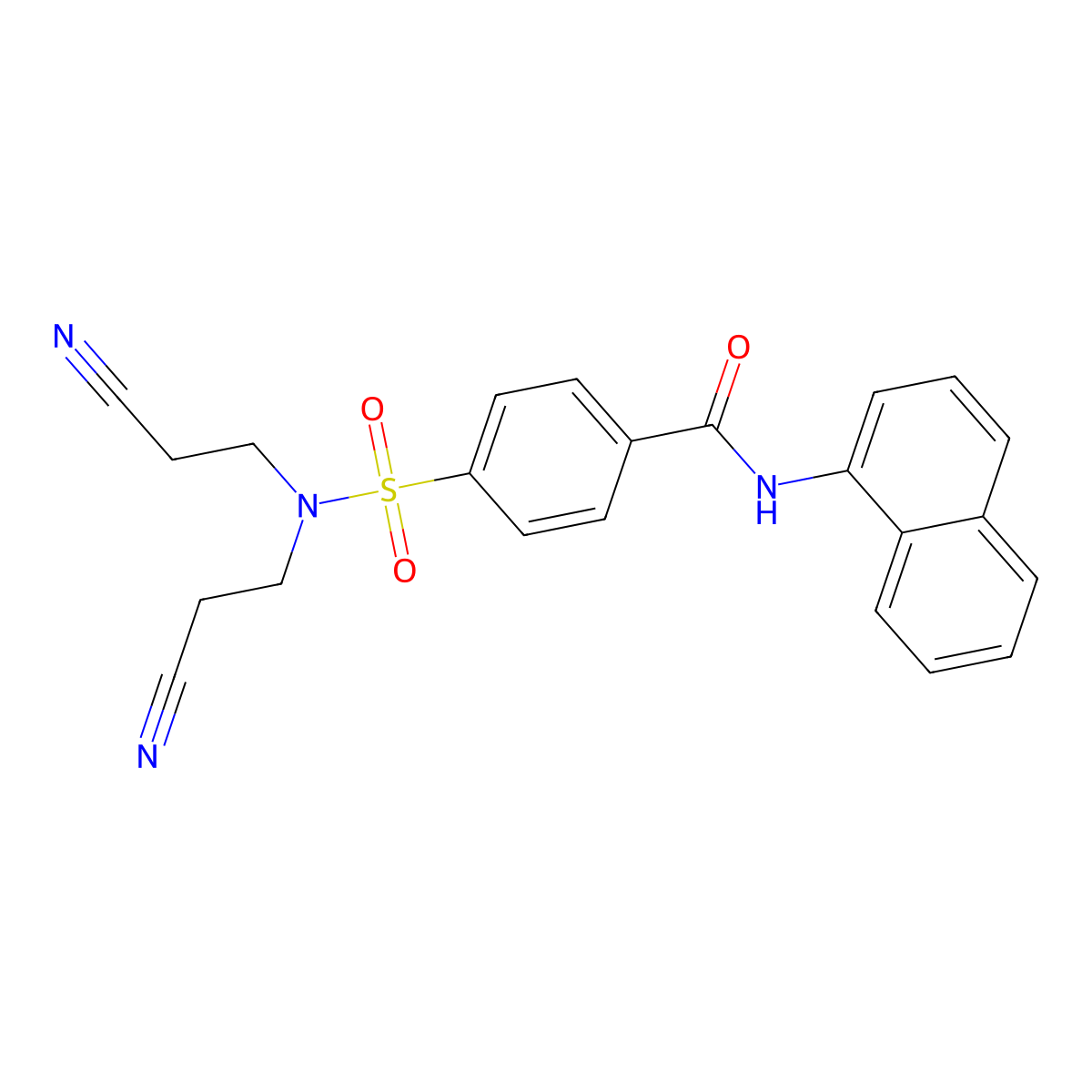 4-[bis(2-cyanoethyl)sulfamoyl]-N-(naphthalen-1-yl)benzamide molecular structure, CAS 325988-43-0