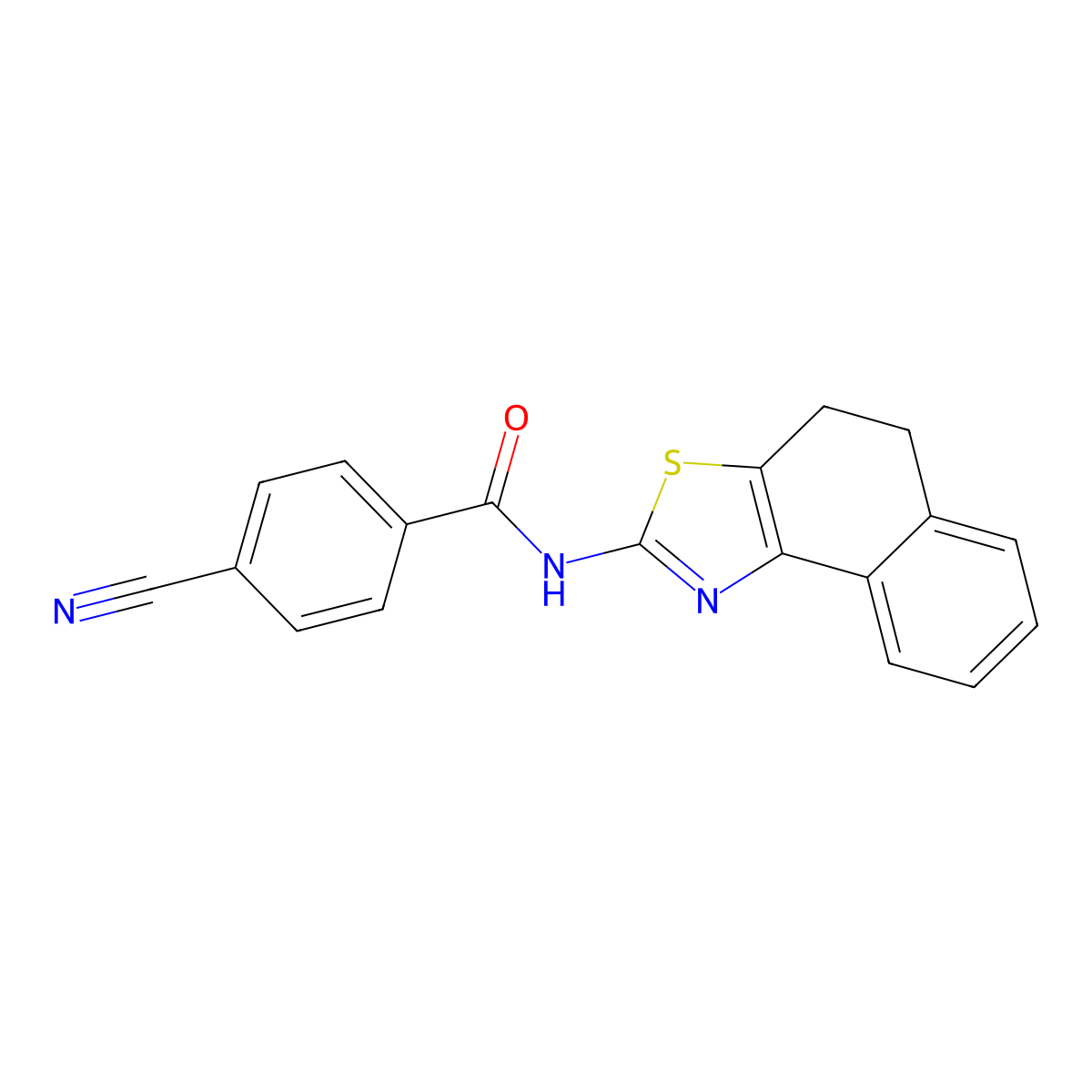 4-cyano-N-(4,5-dihydronaphtho[1,2-d]thiazol-2-yl)benzamide molecular structure, CAS 325988-52-1