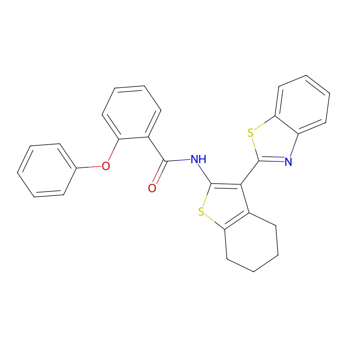 N-[3-(1,3-benzothiazol-2-yl)-4,5,6,7-tetrahydro-1-benzothiophen-2-yl]-2-phenoxybenzamide molecular structure, CAS 325988-59-8