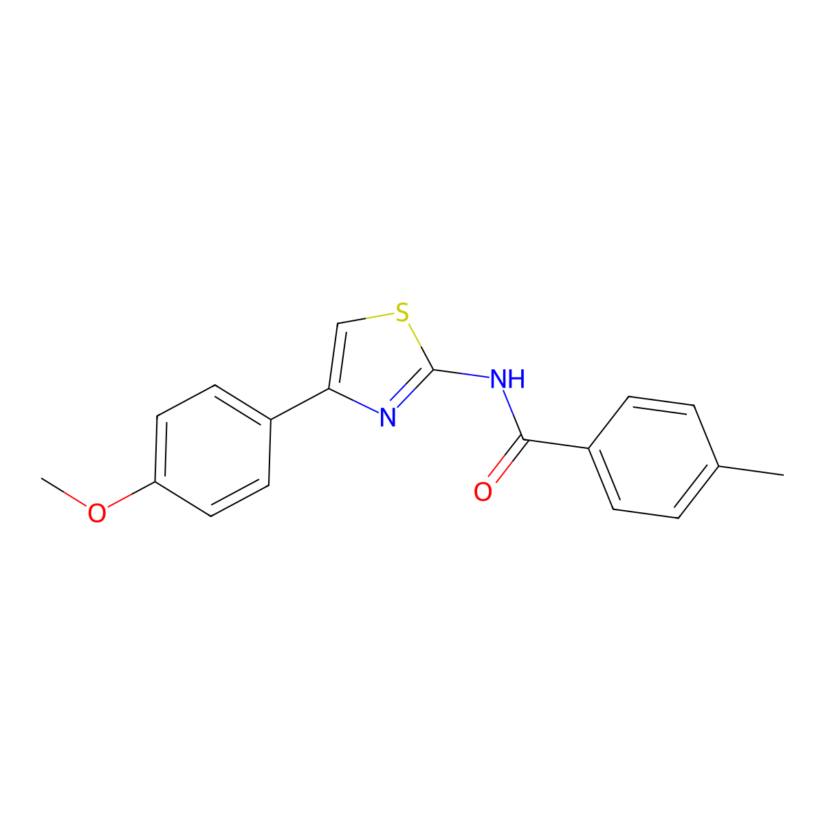 N-[4-(4-methoxyphenyl)-1,3-thiazol-2-yl]-4-methylbenzamide molecular structure, CAS 325988-65-6