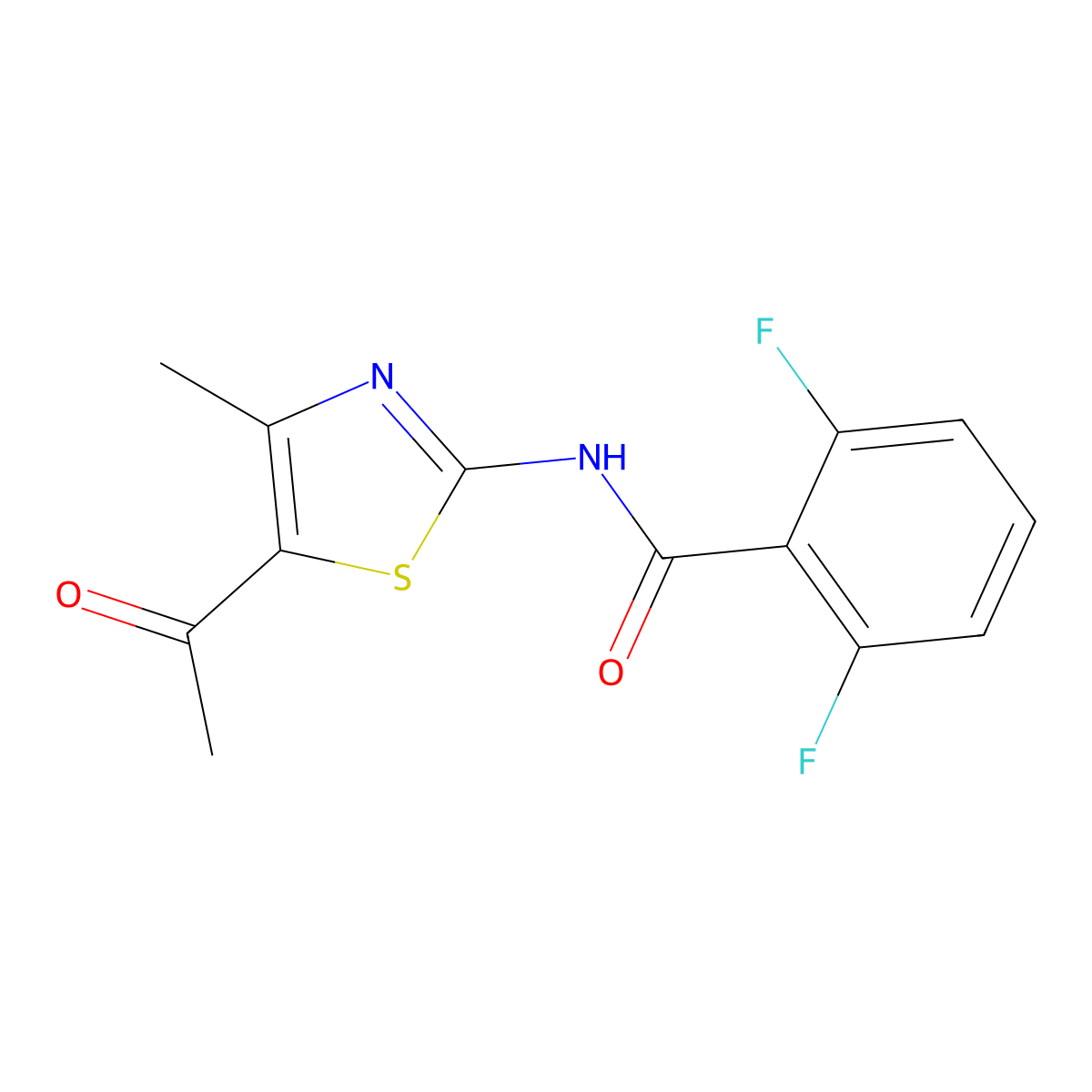 N-(5-acetyl-4-methyl-1,3-thiazol-2-yl)-2,6-difluorobenzamide molecular structure, CAS 325988-67-8
